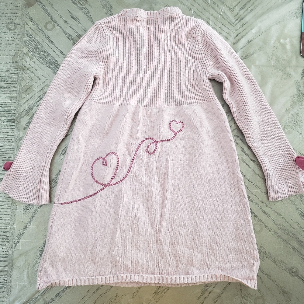 💗 Girls’ Pink Knit Sweater Dress – Size 5/6 – Poodle Design - Picture 4 of 11